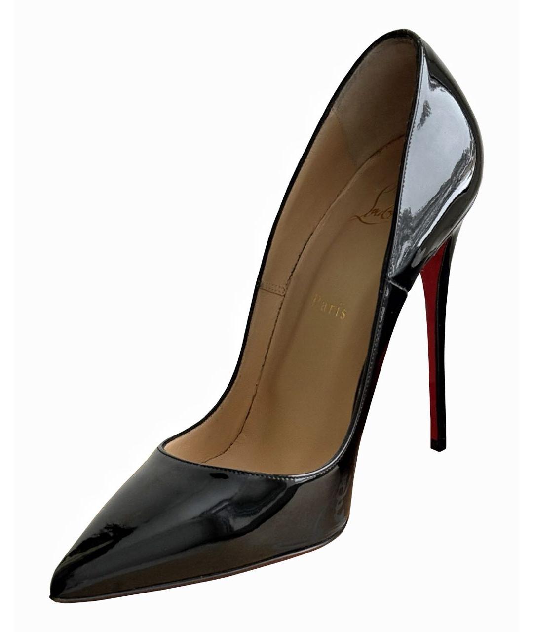 CHRISTIAN LOUBOUTIN Черные кожаные туфли, фото 2
