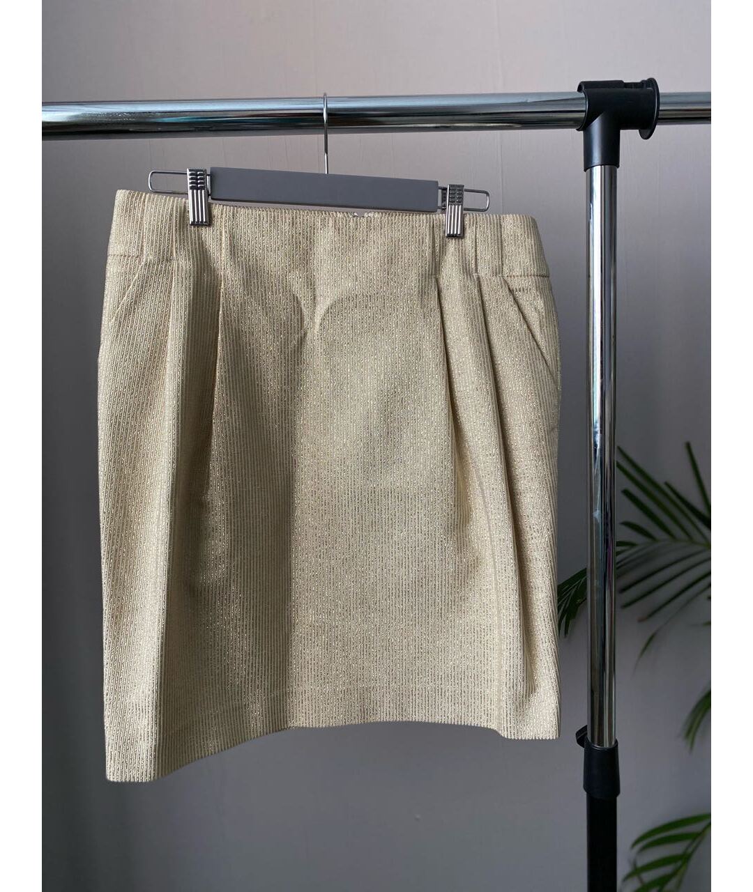 ETRO Золотая хлопковая юбка мини, фото 5