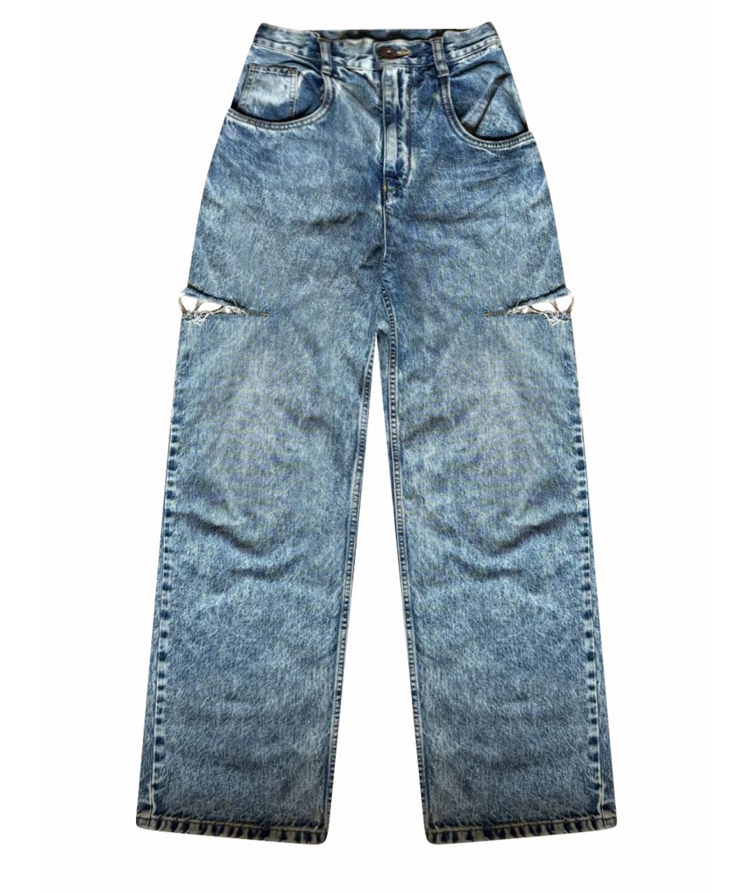 MAISON MARGIELA Синие хлопковые прямые джинсы, фото 1