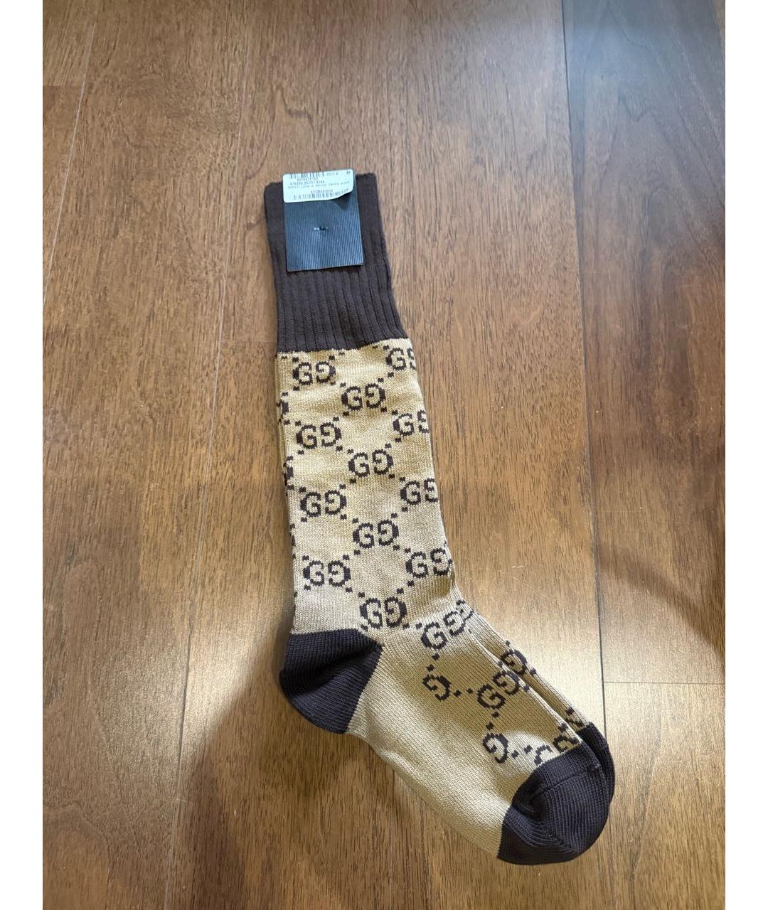 GUCCI Бежевые носки, чулки и колготы, фото 4
