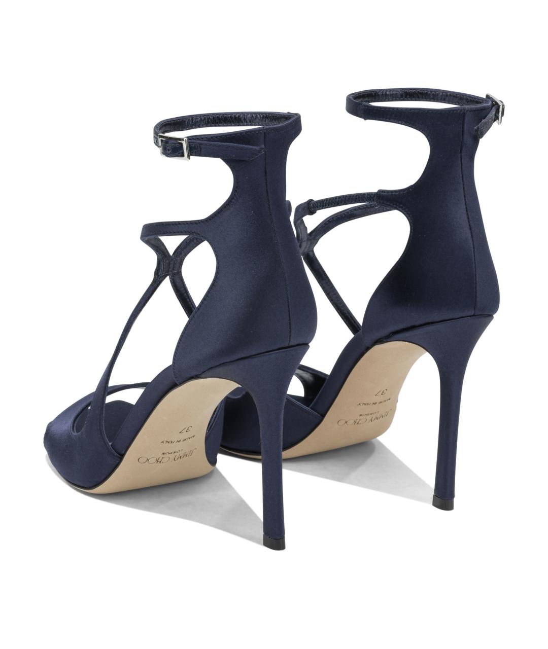 JIMMY CHOO Синие текстильные босоножки, фото 4