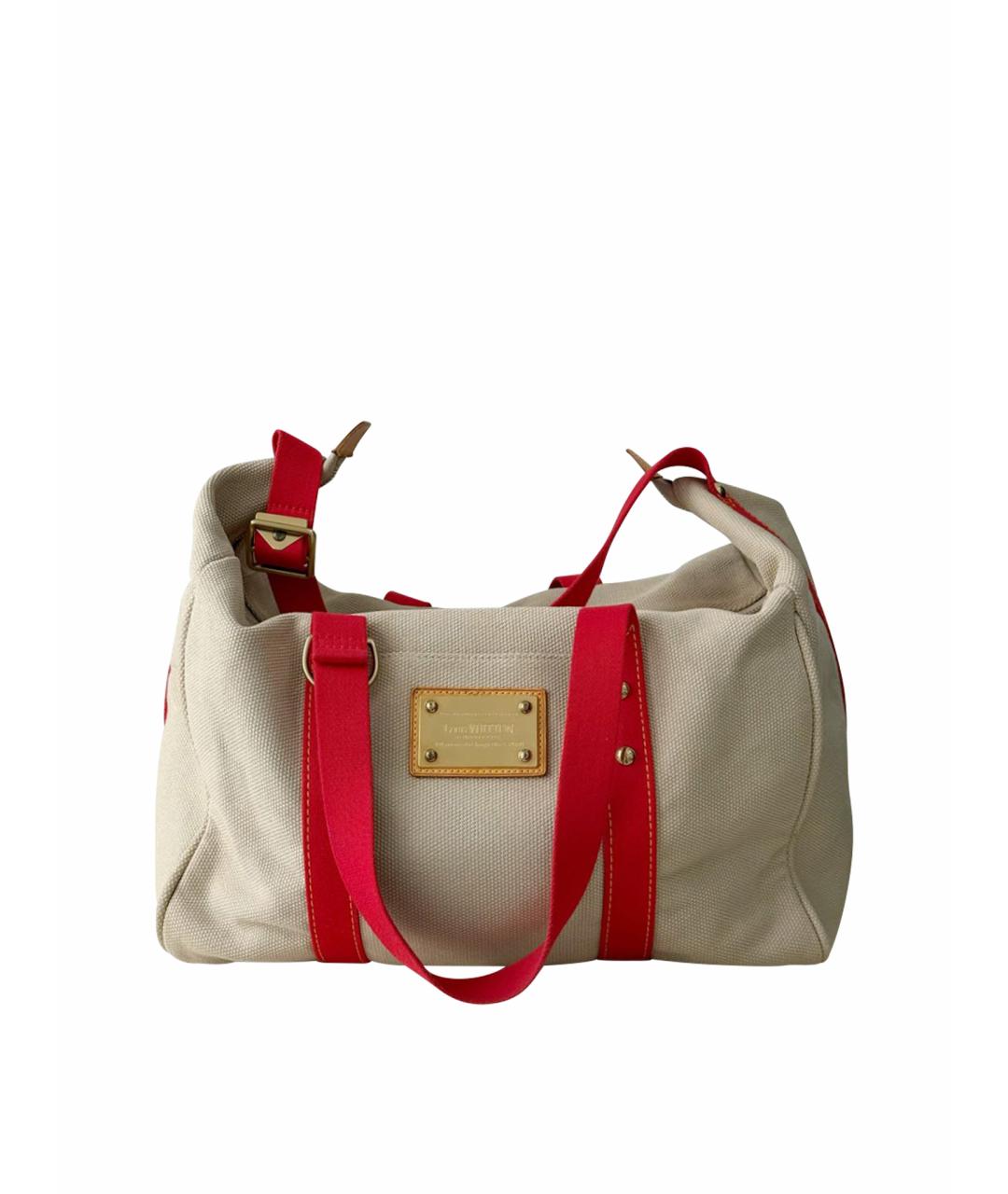 LOUIS VUITTON Бежевая хлопковая дорожная/спортивная сумка, фото 1