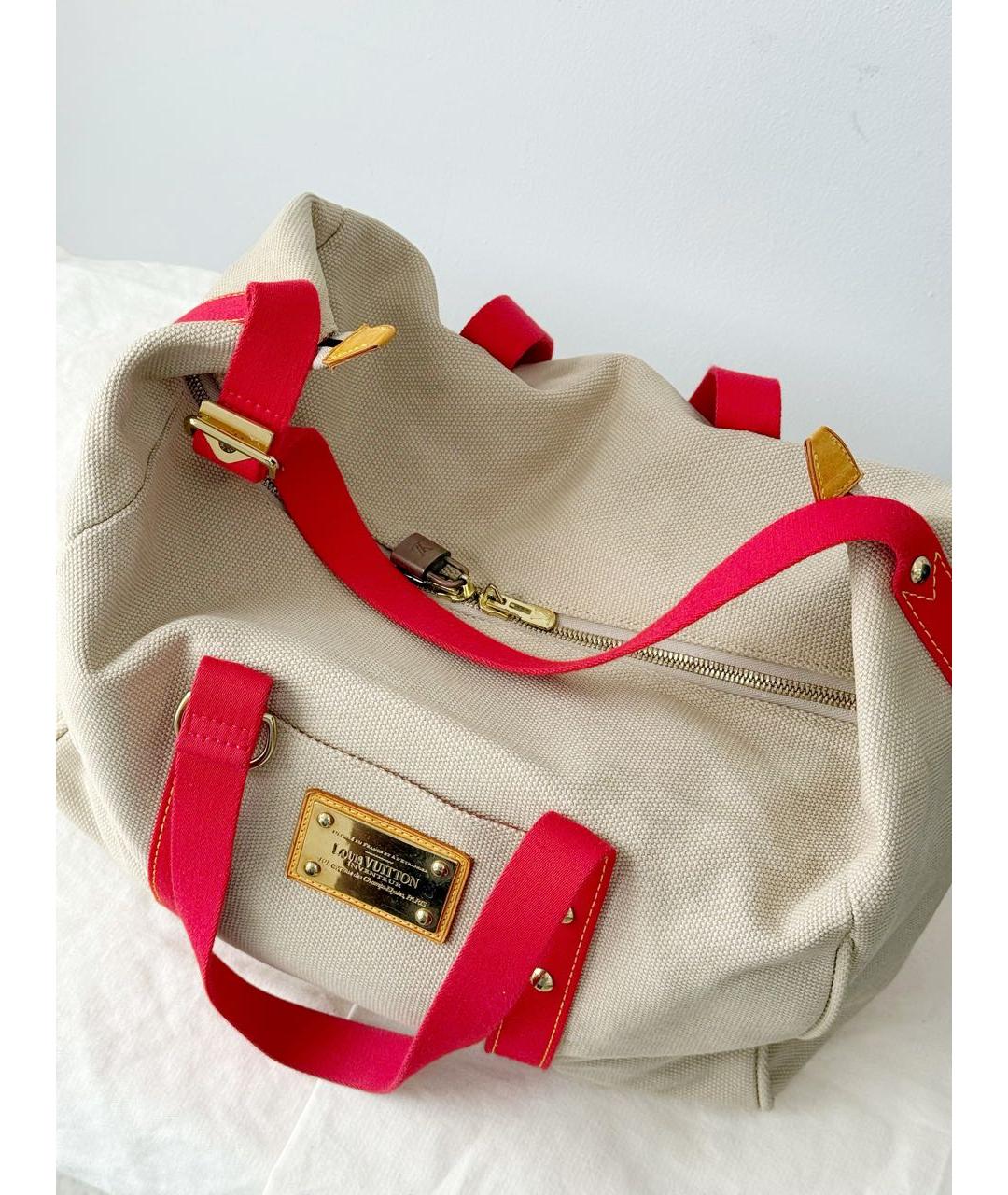 LOUIS VUITTON Бежевая хлопковая дорожная/спортивная сумка, фото 2