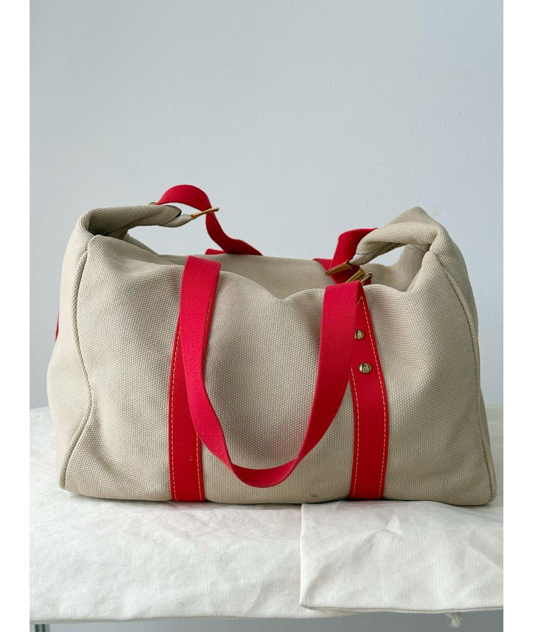 LOUIS VUITTON Бежевая хлопковая дорожная/спортивная сумка, фото 3