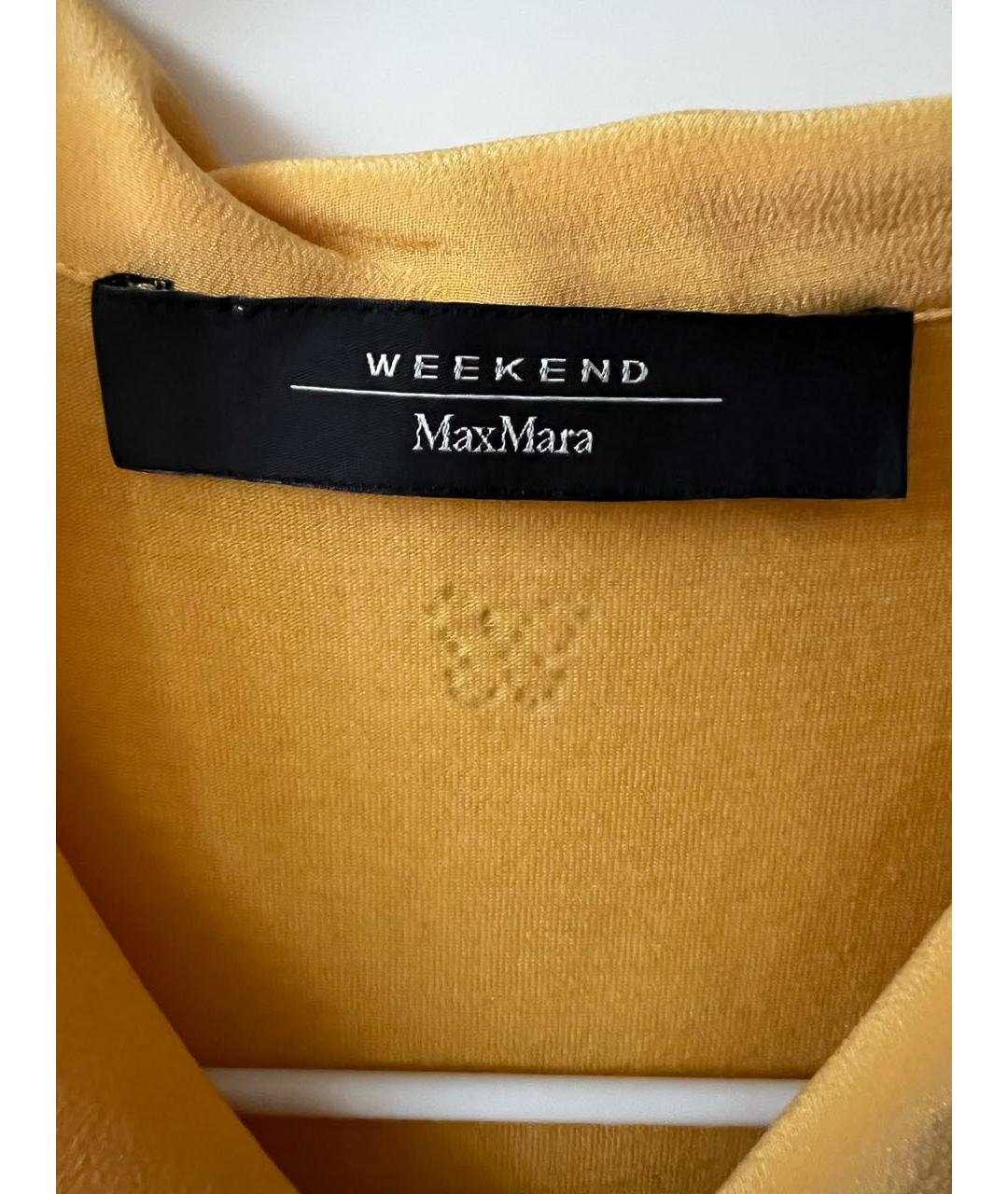 'S MAX MARA Горчичная шелковая блузы, фото 3