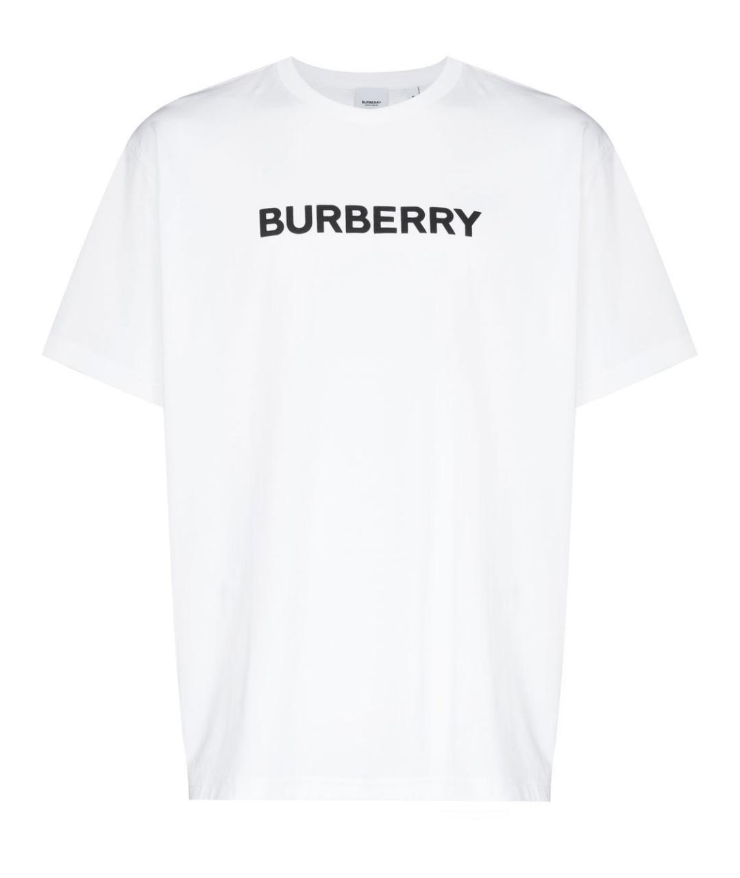 BURBERRY Белая хлопковая футболка, фото 1