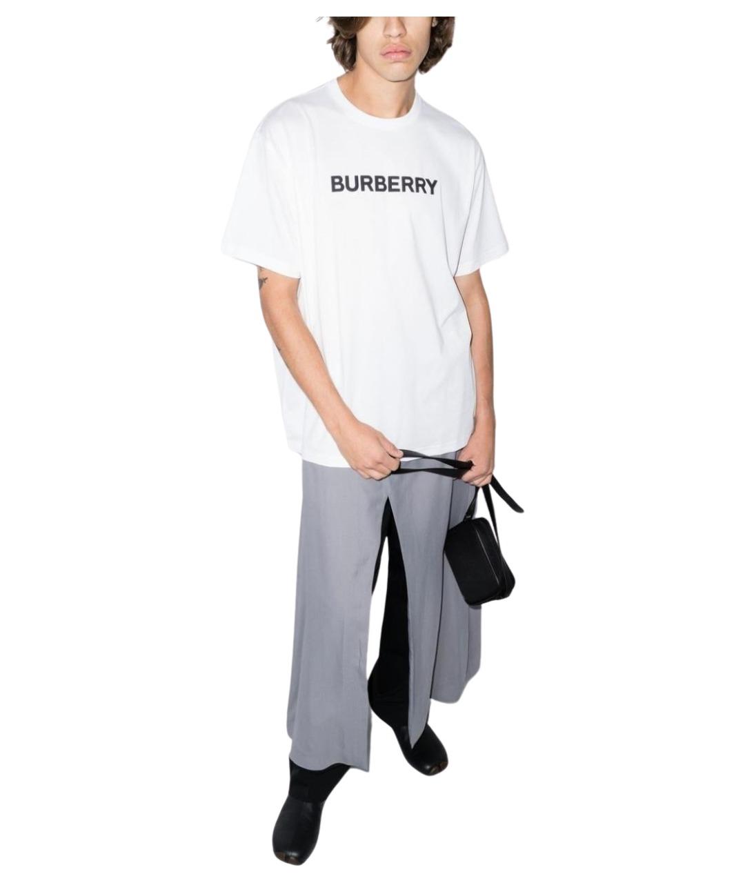 BURBERRY Белая хлопковая футболка, фото 2