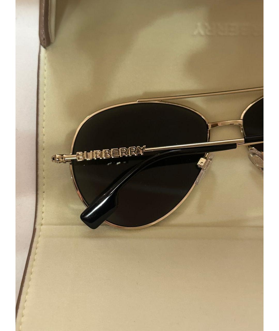 BURBERRY Черные металлические солнцезащитные очки, фото 2