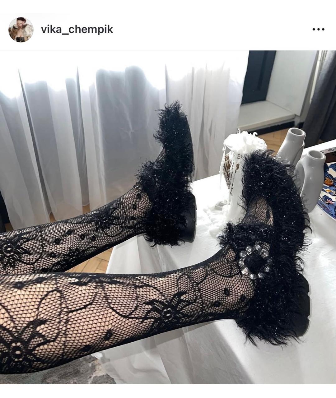 SIMONE ROCHA Черные кожаные балетки, фото 5