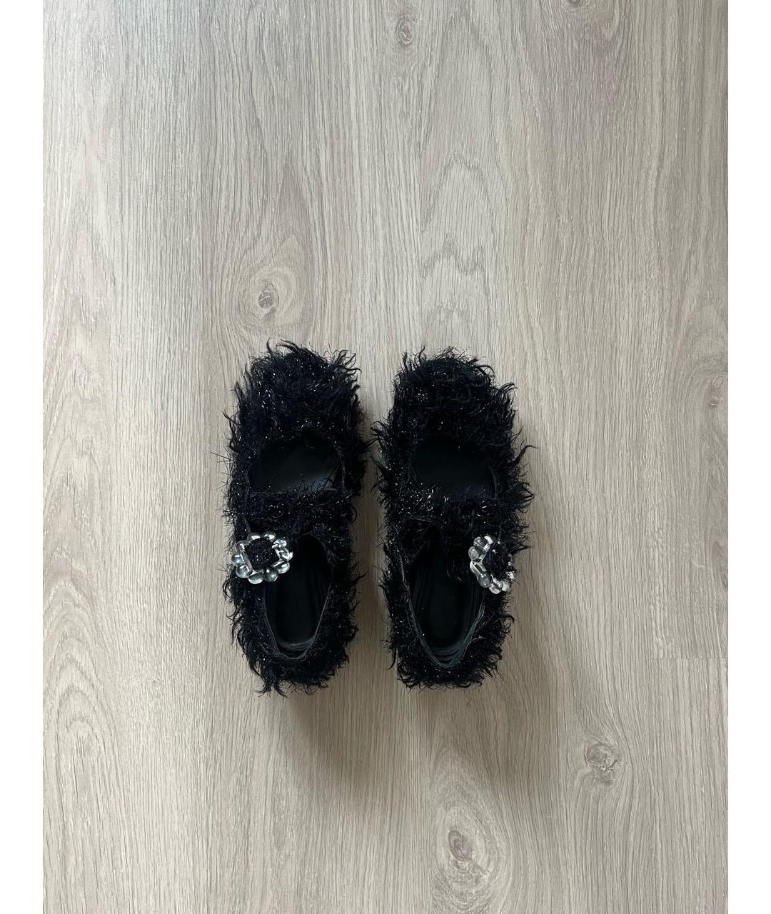 SIMONE ROCHA Черные кожаные балетки, фото 2