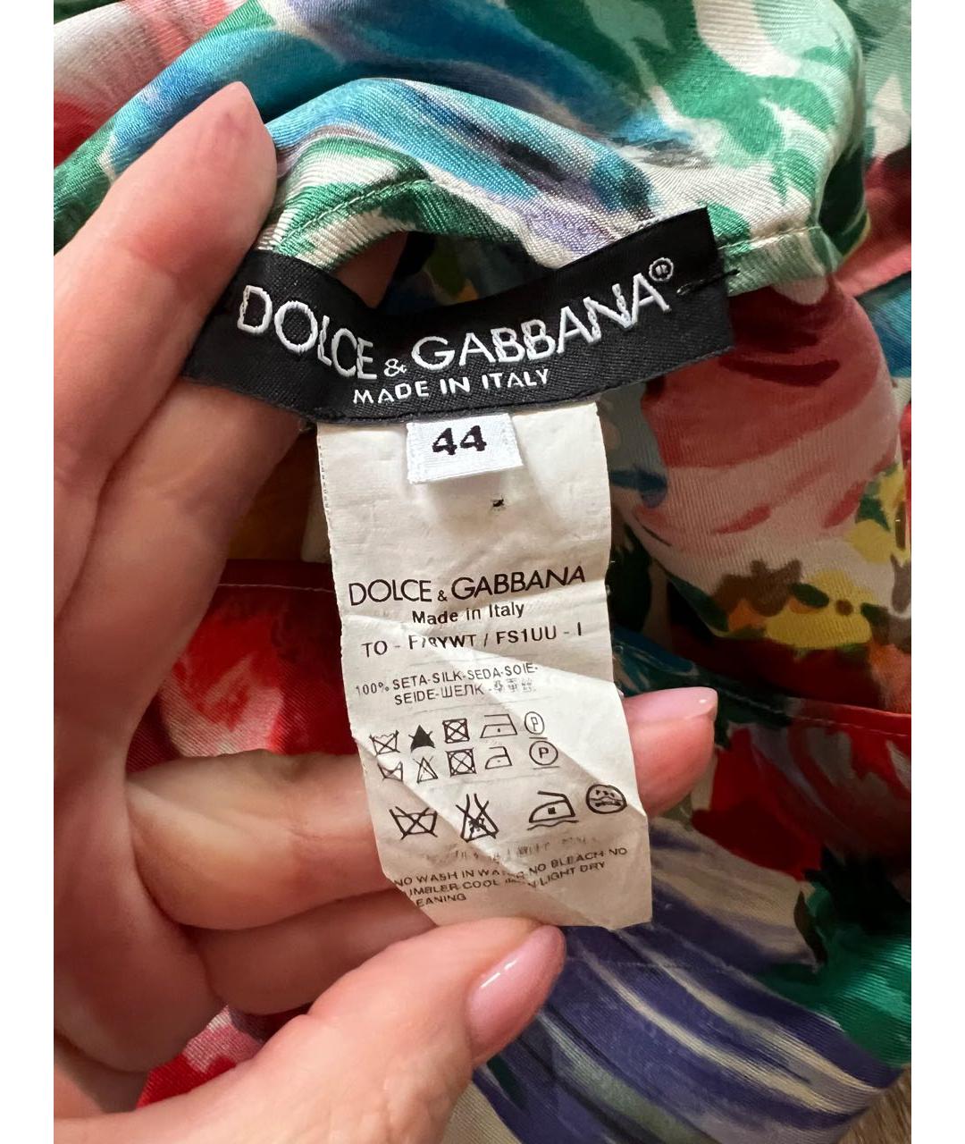 DOLCE&GABBANA Мульти шелковая блузы, фото 3