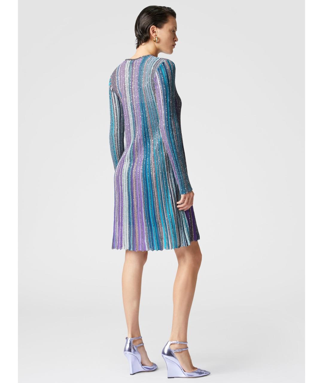 MISSONI Фиолетовое вискозное коктейльное платье, фото 5