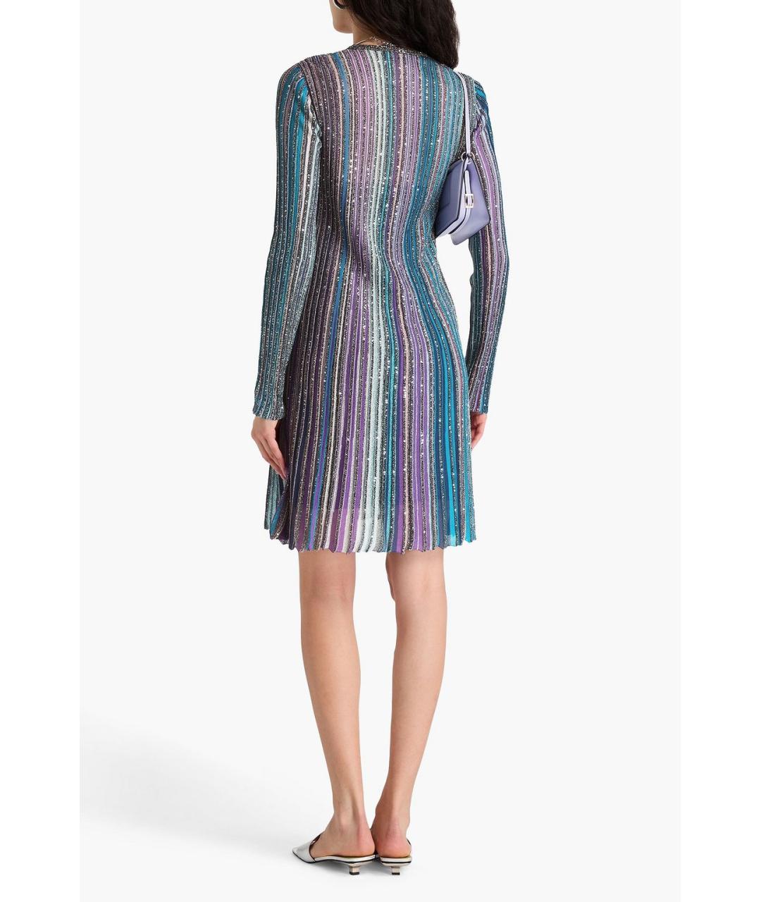 MISSONI Фиолетовое вискозное коктейльное платье, фото 7