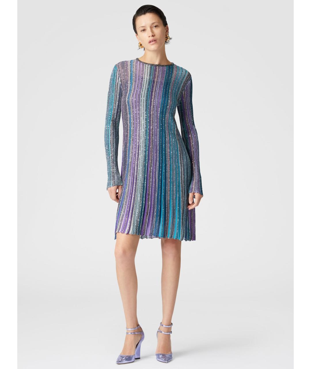 MISSONI Фиолетовое вискозное коктейльное платье, фото 4
