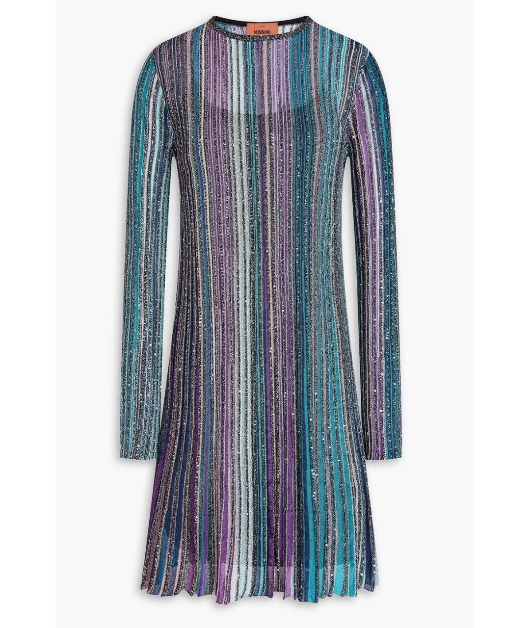 MISSONI Фиолетовое вискозное коктейльное платье, фото 9
