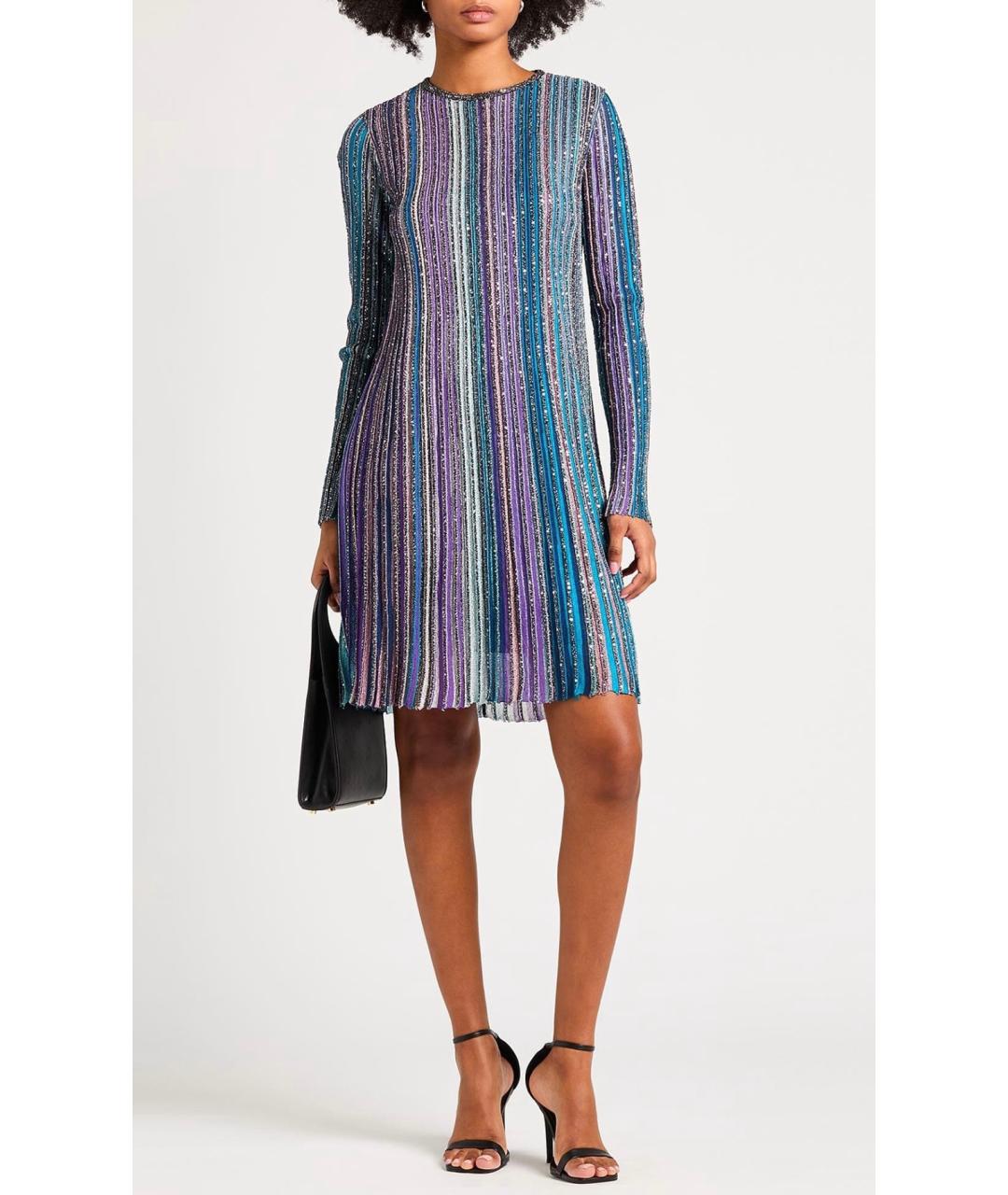 MISSONI Фиолетовое вискозное коктейльное платье, фото 2