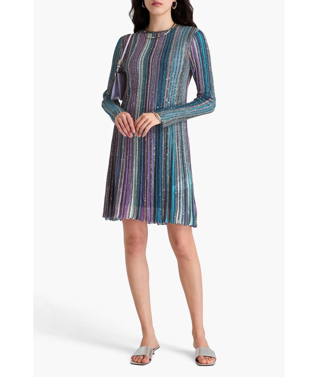 MISSONI Фиолетовое вискозное коктейльное платье, фото 6