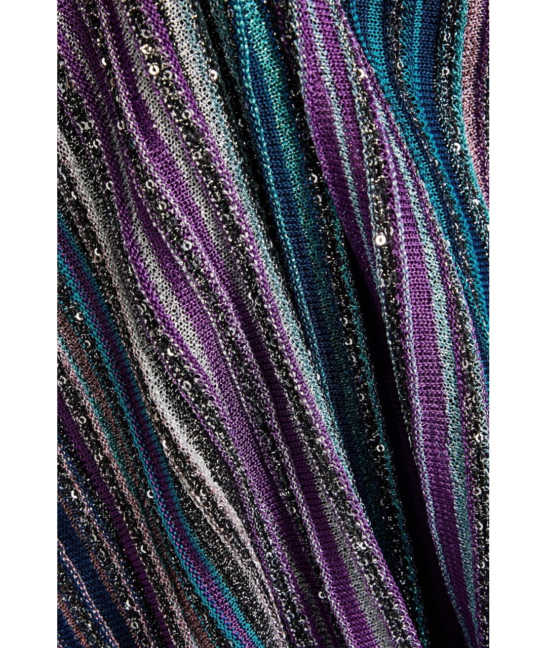 MISSONI Фиолетовое вискозное коктейльное платье, фото 8