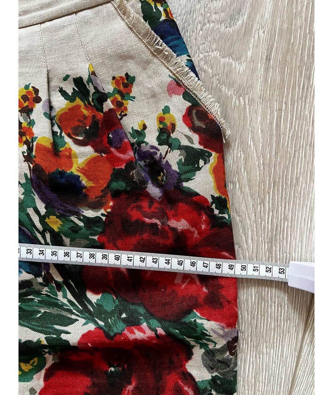 DOLCE&GABBANA Мульти льняная юбка миди, фото 7