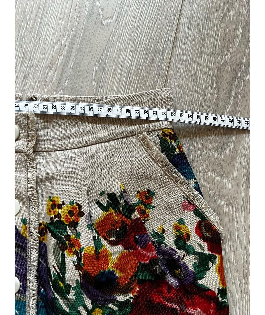 DOLCE&GABBANA Мульти льняная юбка миди, фото 8