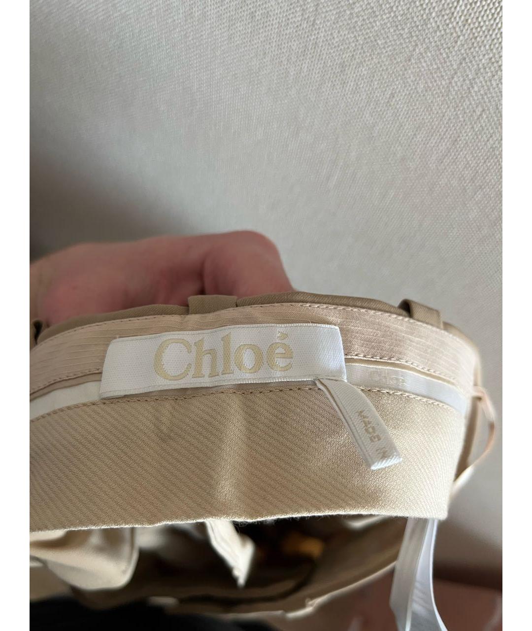 CHLOE Бежевые ацетатные прямые брюки, фото 3
