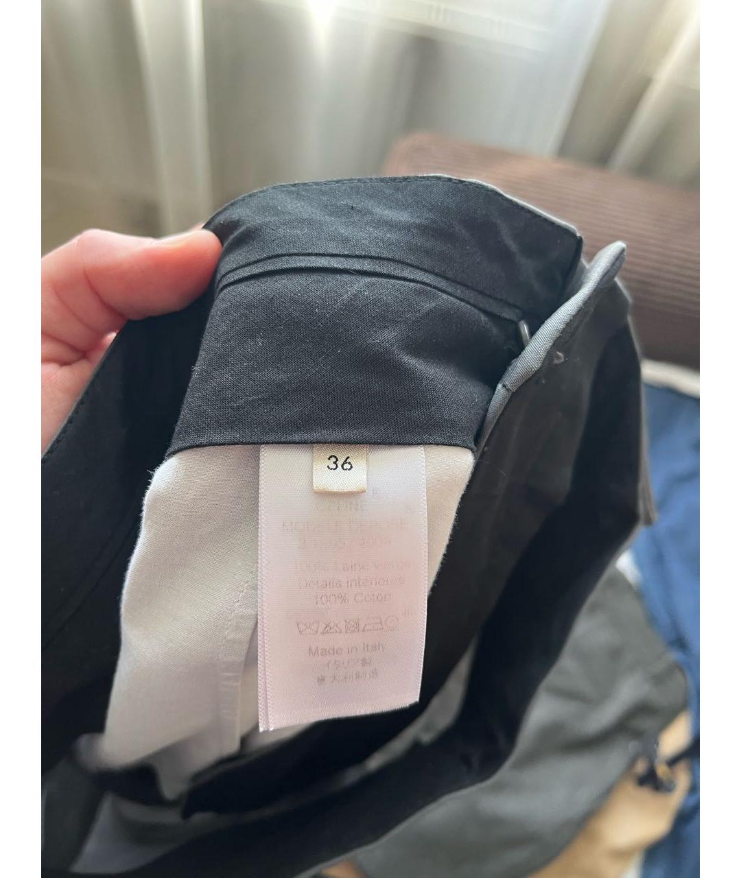 CELINE Антрацитовые хлопковые прямые брюки, фото 4