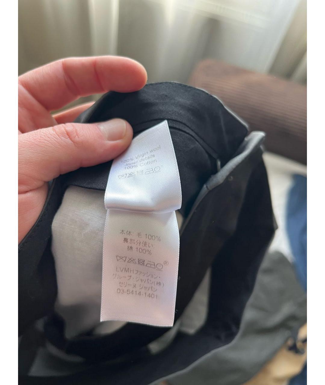 CELINE Антрацитовые хлопковые прямые брюки, фото 5