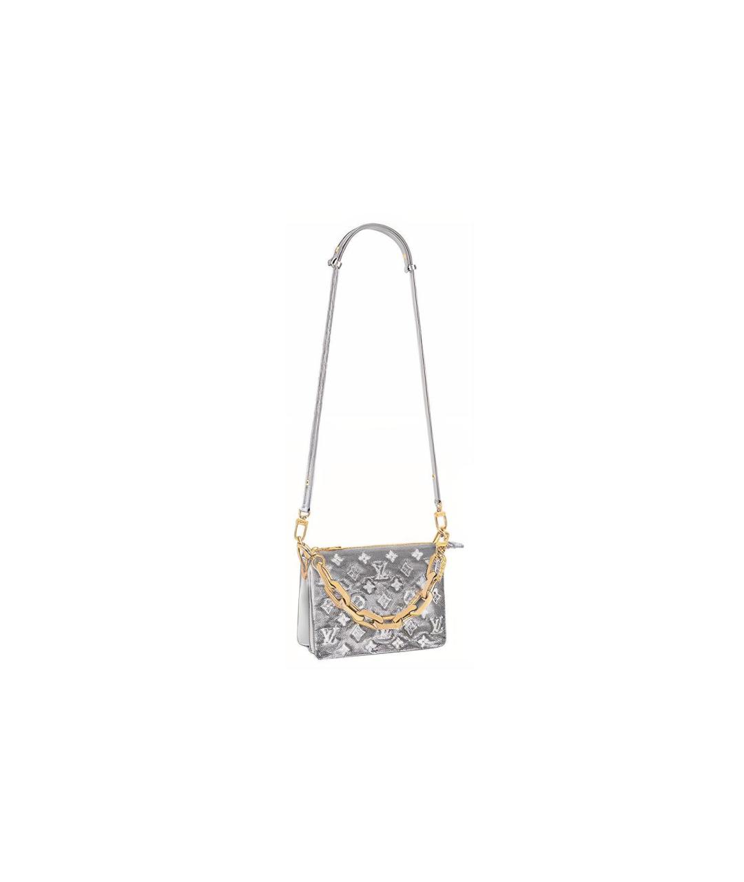 LOUIS VUITTON Серебряная кожаная сумка через плечо, фото 2