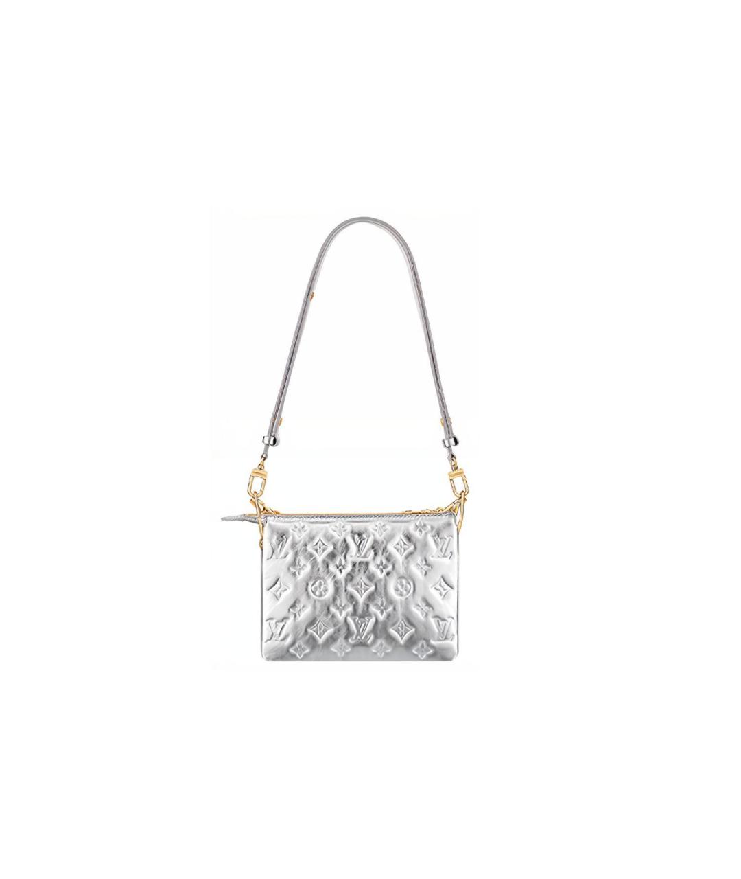 LOUIS VUITTON Серебряная кожаная сумка через плечо, фото 4