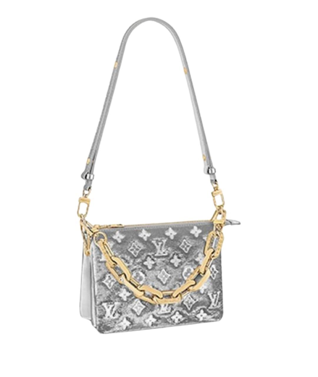 LOUIS VUITTON Серебряная кожаная сумка через плечо, фото 1
