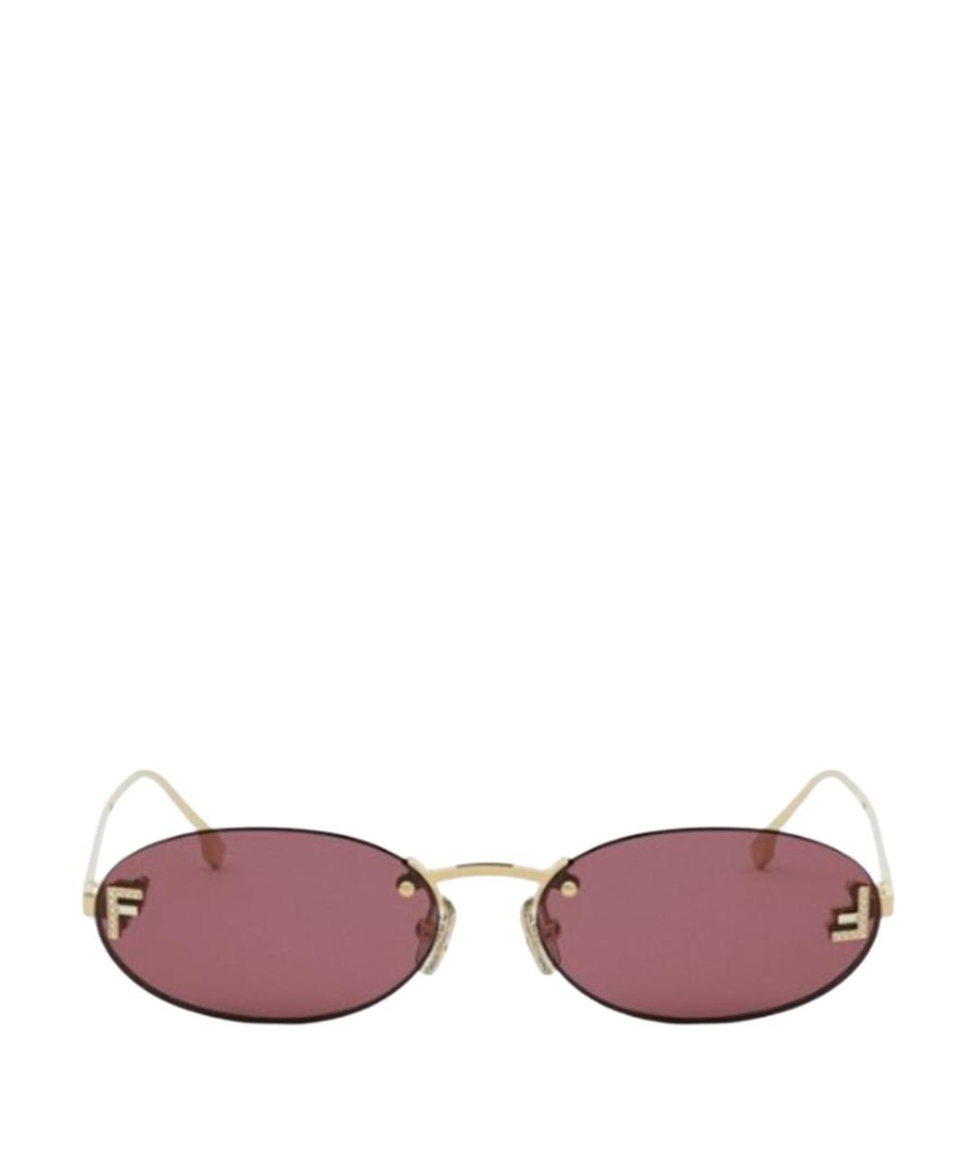 FENDI Золотые солнцезащитные очки, фото 1