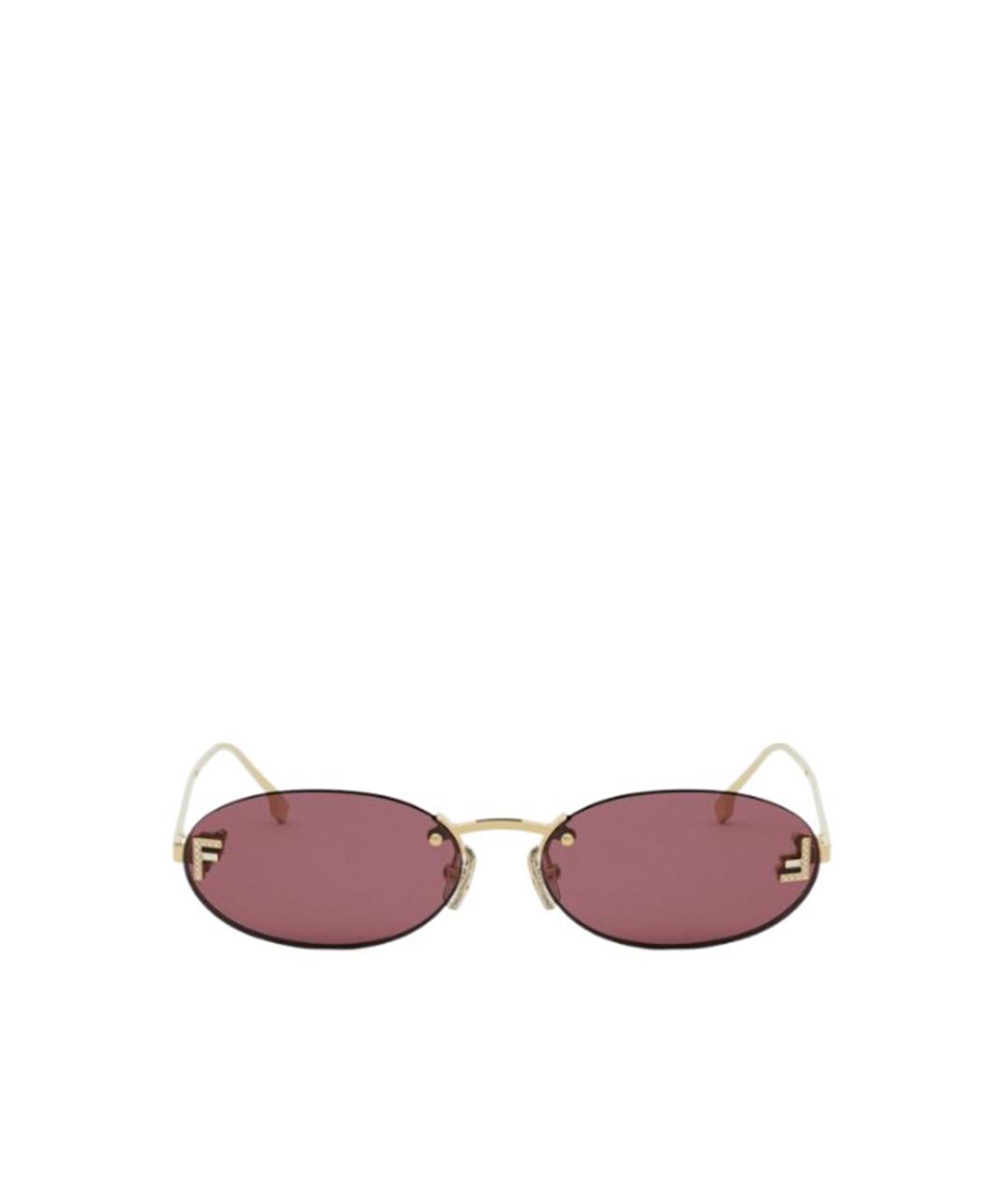 FENDI Золотые солнцезащитные очки, фото 3
