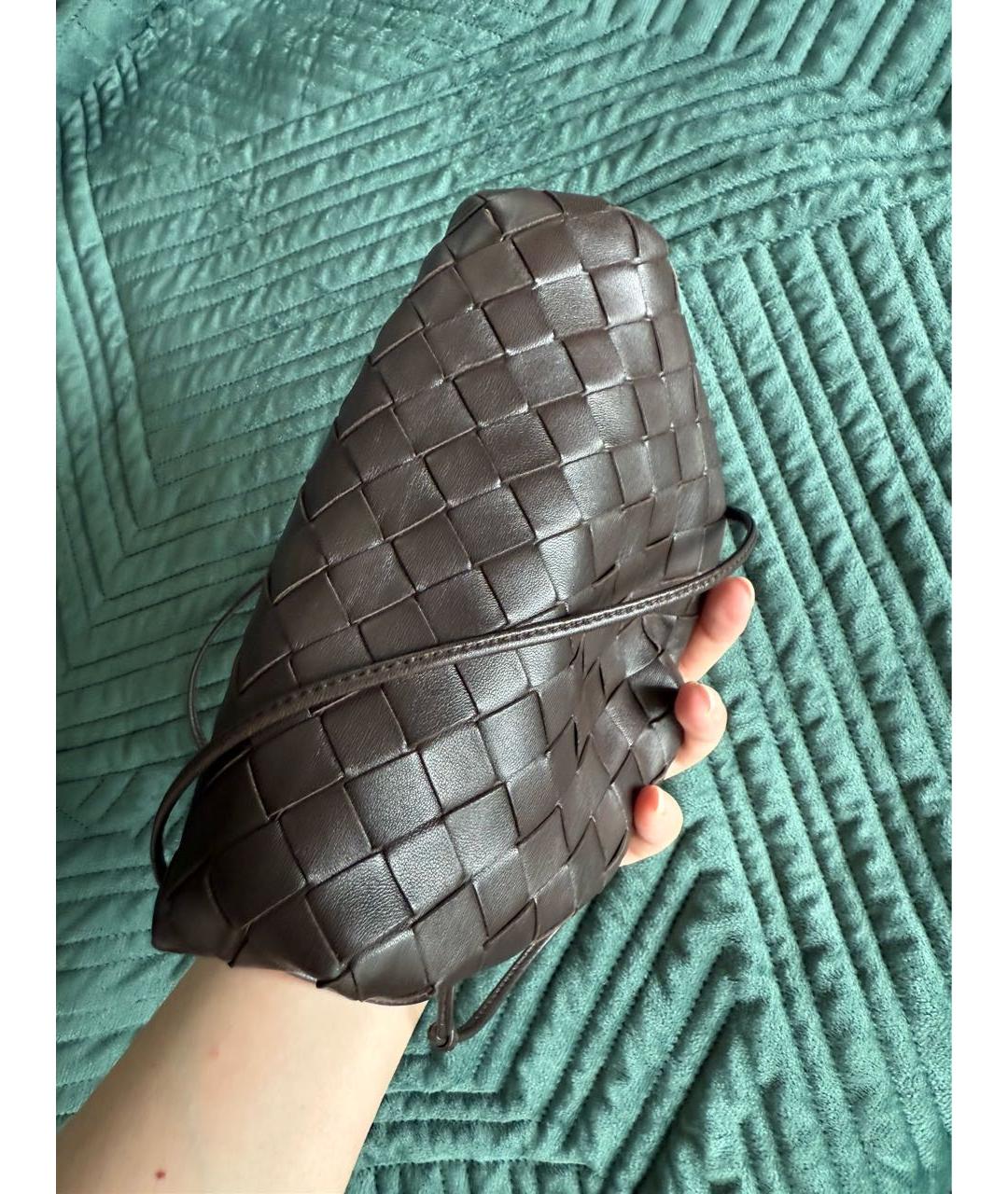 BOTTEGA VENETA Коричневая кожаная сумка через плечо, фото 4