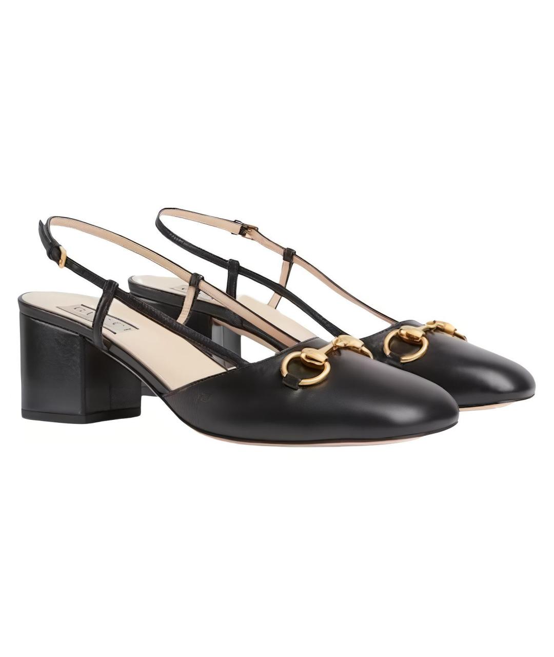 GUCCI Черные кожаные туфли, фото 3