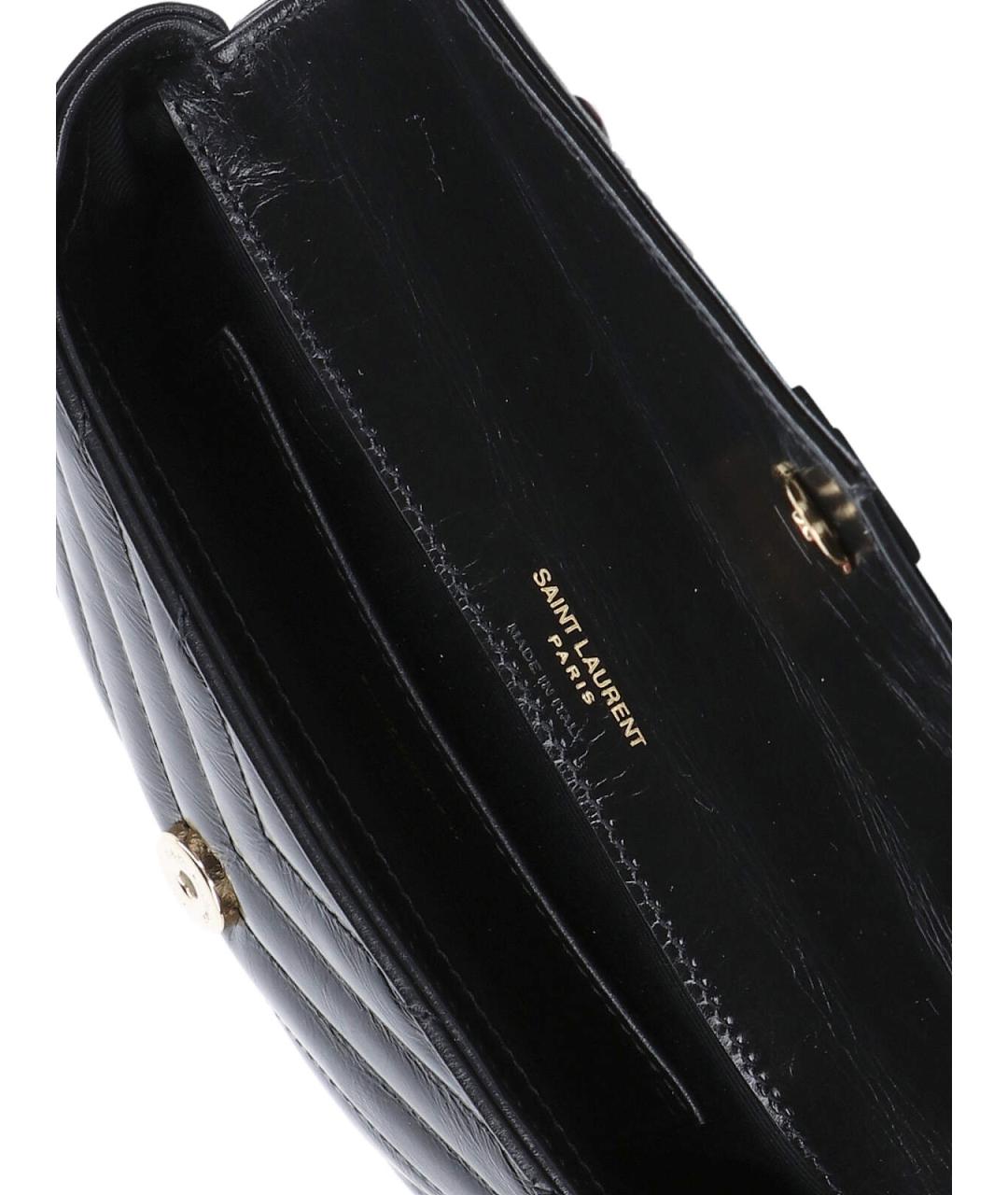 SAINT LAURENT Черная кожаная сумка через плечо, фото 4