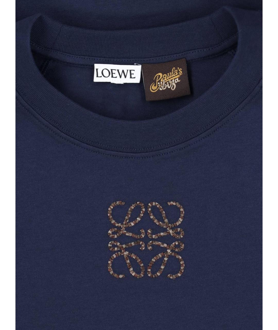 LOEWE Синяя хлопковая футболка, фото 3