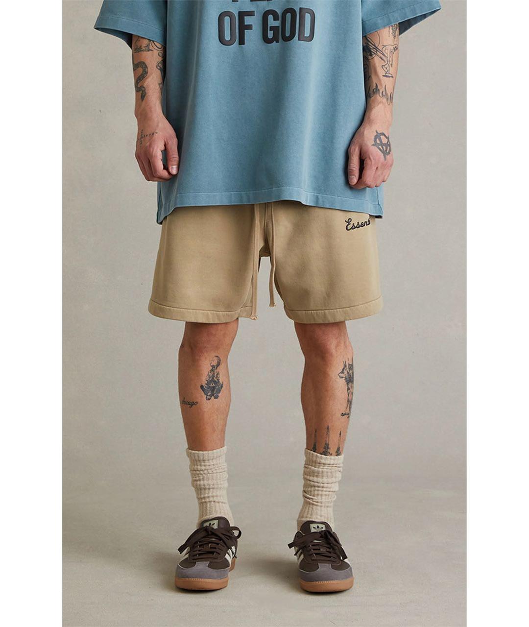 FEAR OF GOD ESSENTIALS Горчичные хлопковые шорты, фото 2