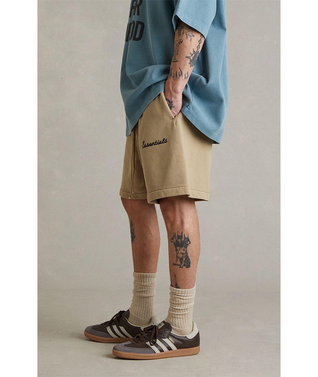 FEAR OF GOD ESSENTIALS Горчичные хлопковые шорты, фото 3