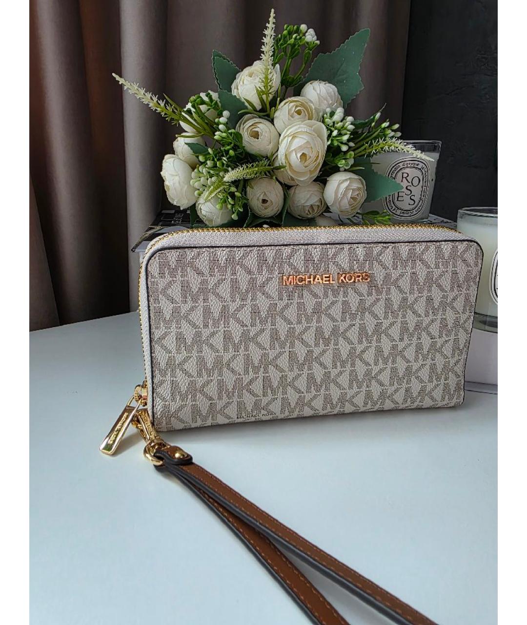 MICHAEL KORS Бежевый кошелек, фото 4