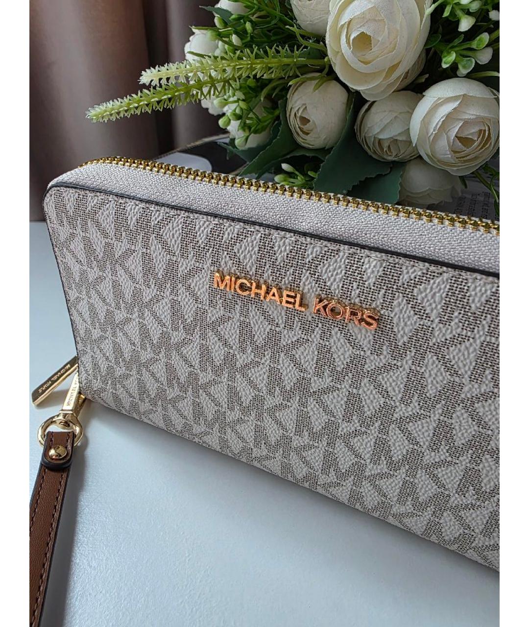 MICHAEL KORS Бежевый кошелек, фото 5