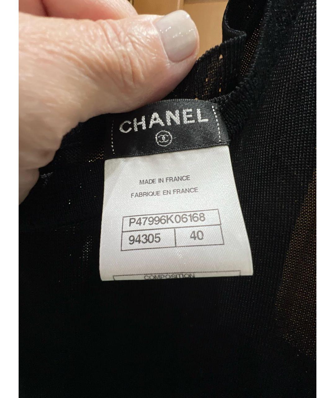 CHANEL Черное вискозное коктейльное платье, фото 3