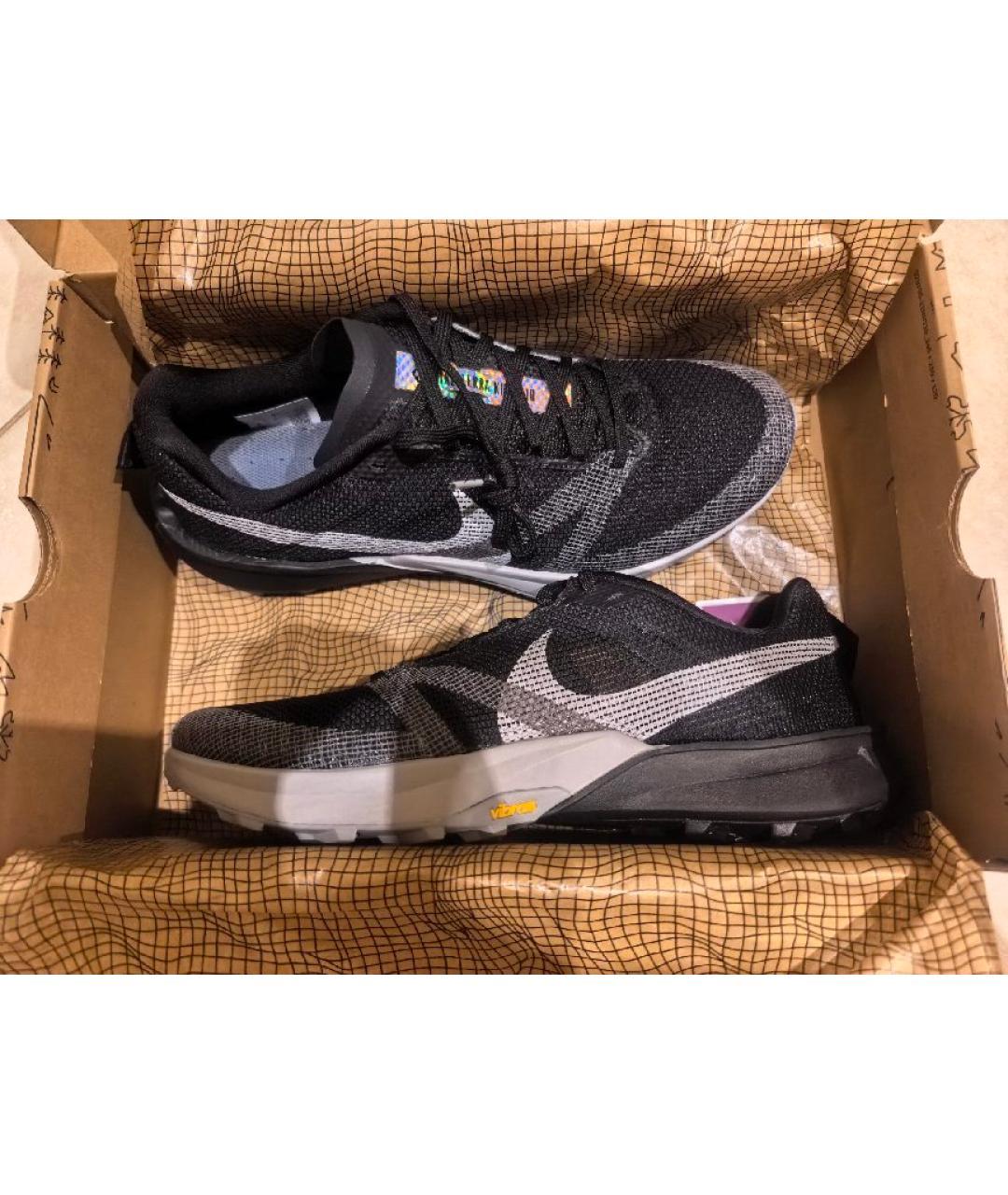 NIKE Черные текстильные низкие кроссовки / кеды, фото 8