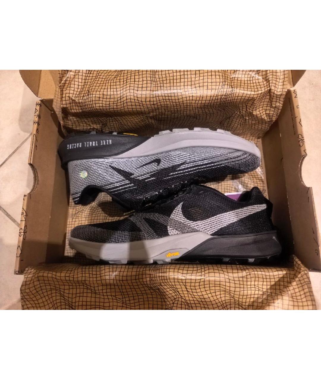 NIKE Черные текстильные низкие кроссовки / кеды, фото 5