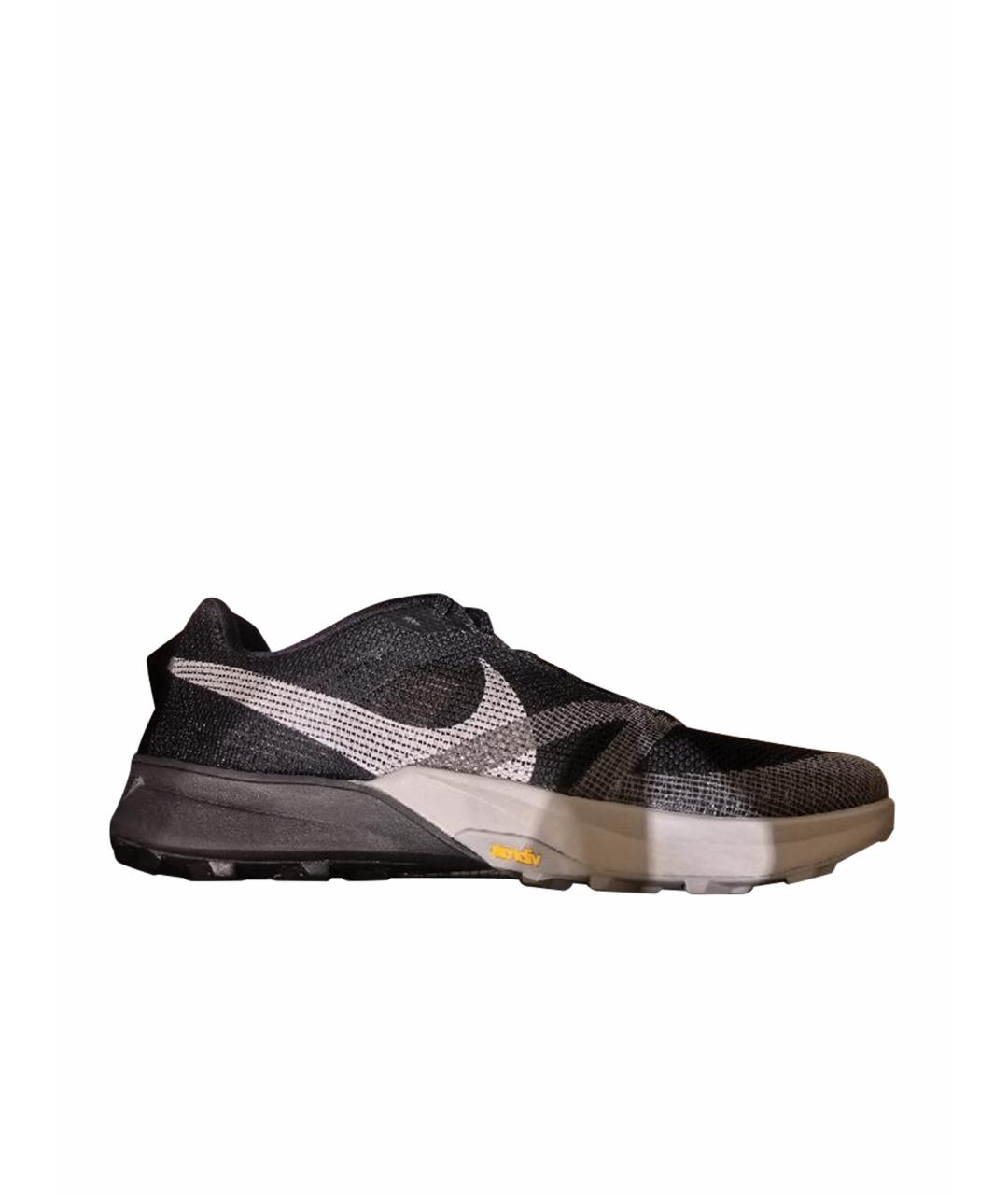 NIKE Черные текстильные низкие кроссовки / кеды, фото 1