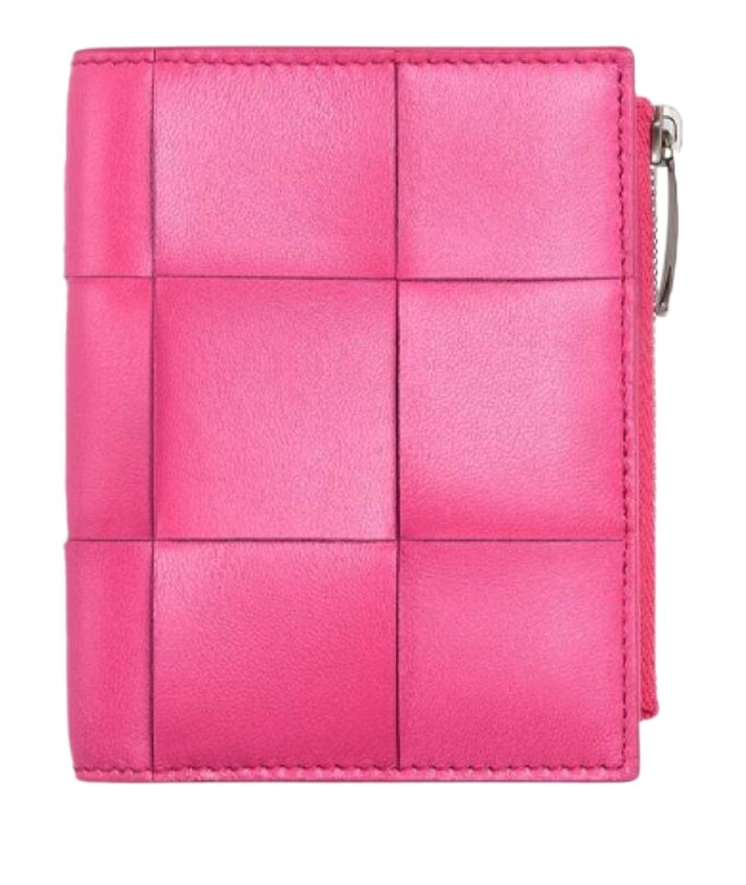 BOTTEGA VENETA Розовый кожаный кошелек, фото 1