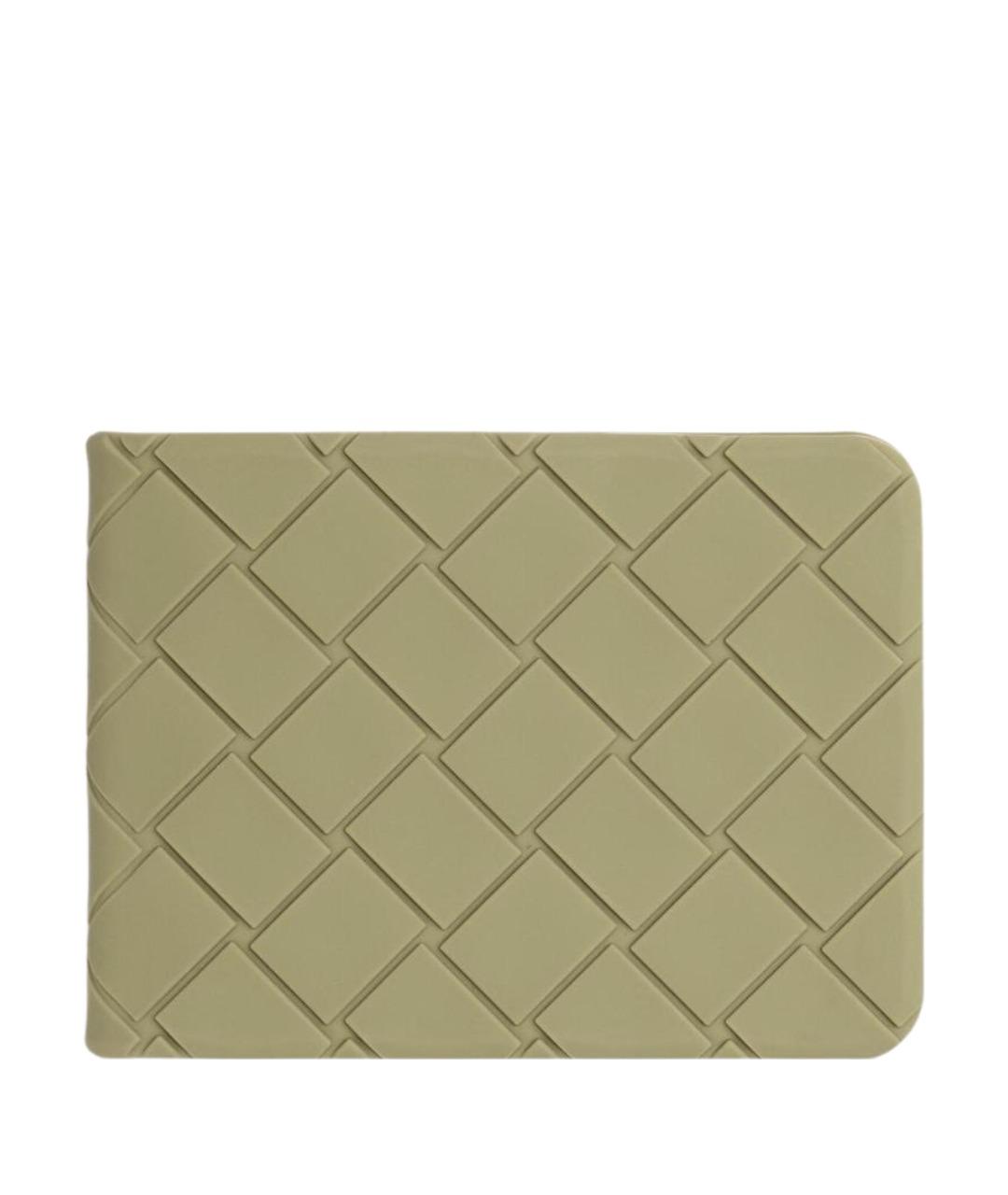 BOTTEGA VENETA Зеленый кожаный кошелек, фото 1
