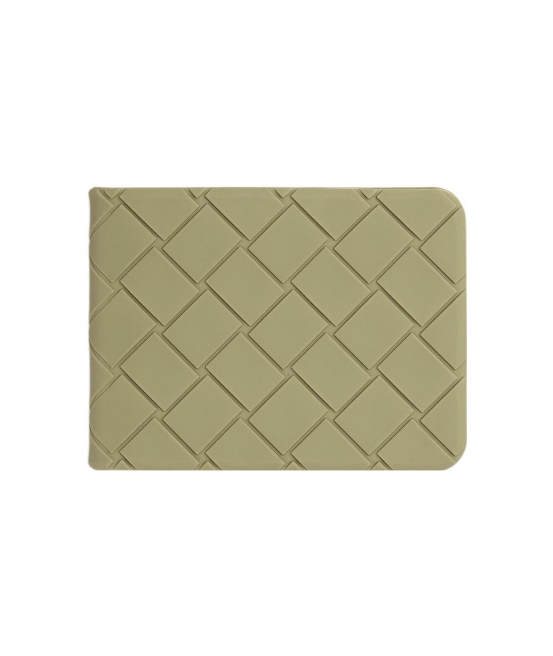 BOTTEGA VENETA Зеленый кожаный кошелек, фото 4
