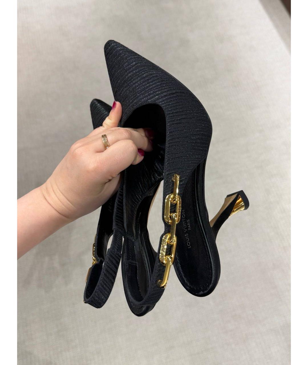 LOUIS VUITTON Черные текстильные туфли, фото 3