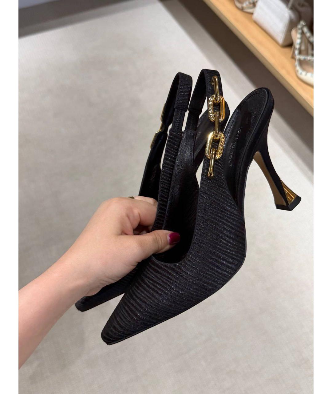 LOUIS VUITTON Черные текстильные туфли, фото 2