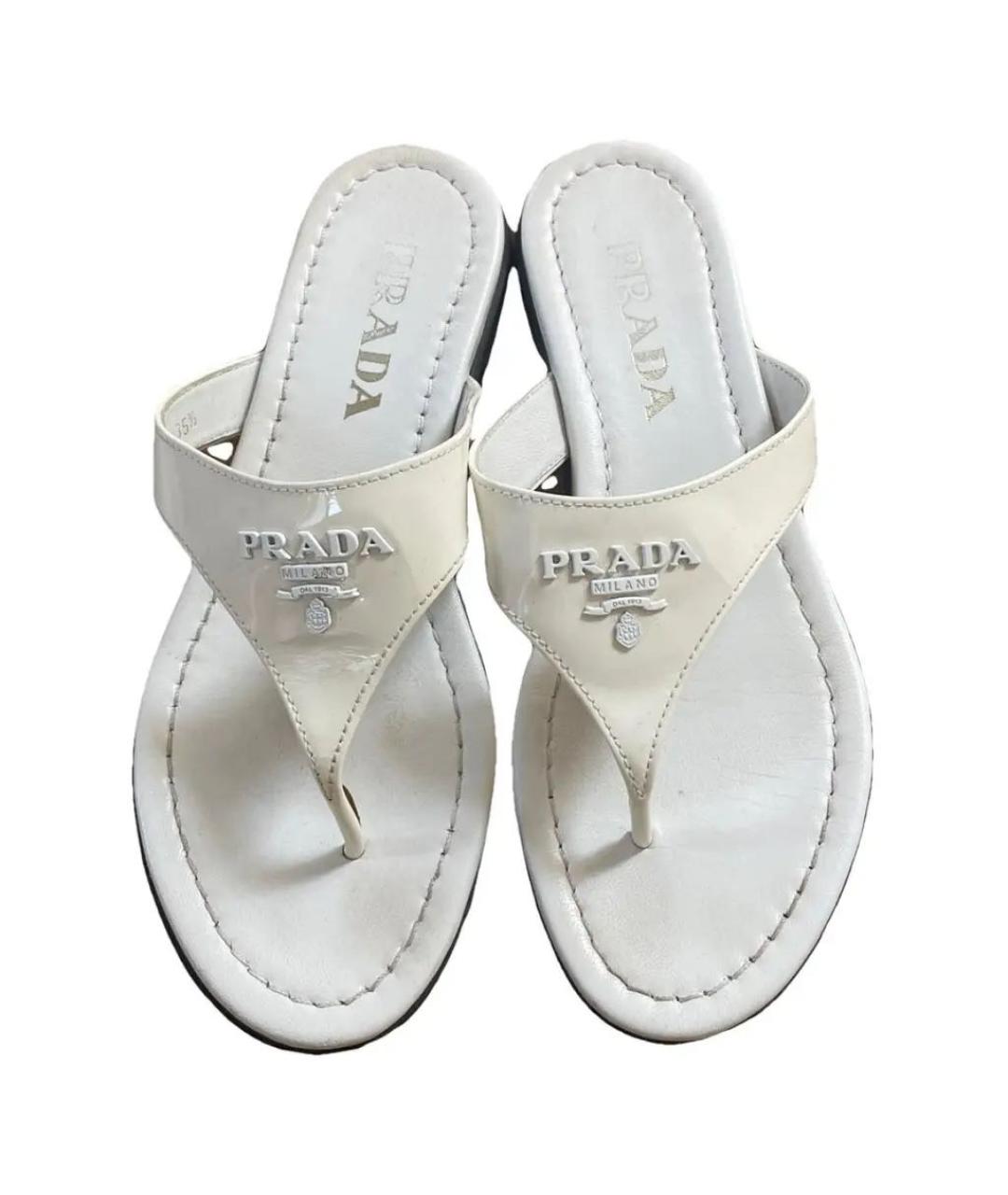 PRADA Бирюзовые сандалии из лакированной кожи, фото 2